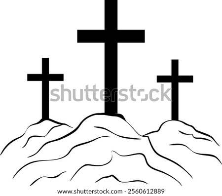 Good friday. Cross. Christian cross. Symbol salvation, faith and hope. Cross religious symbol. Spiritual practice, church rituals and prayer. Crucifixion and resurrection Jesus Christ.