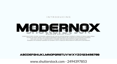 Modern Bold Font. strong, Sans Serif Font. Regular Italic Uppercase and number, Typography urban style alphabet fonts for fashion, sport, technology, digital, movie, logo design, vector illustration