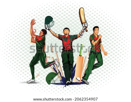 Bangladeshi cricket player image and illustrations