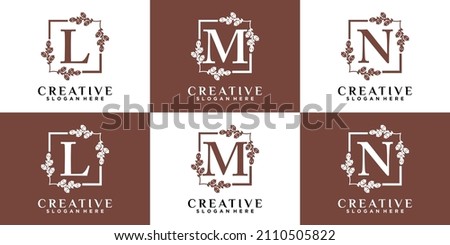 Monogram logo design initial latter LMN with style and creative concept