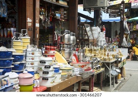 kitchenware at General store in thailand market
