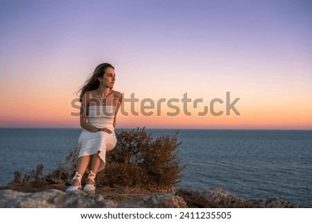 Similar – Image, Stock Photo Rocky cliff near rippling sea