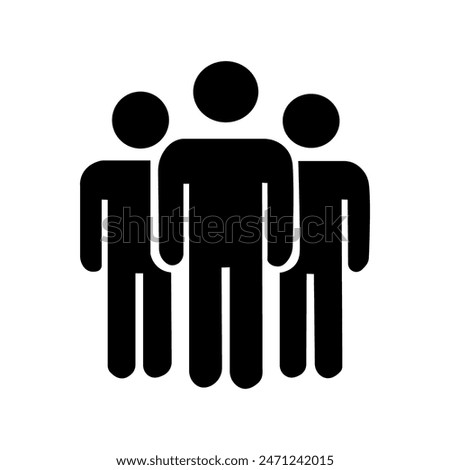 Grouping People Ilustration Icons Vector, Set of people icons in flat style. Crowd. Group of people - icon. Company or team person, black group of people icon. black icon, sign, business icon image, 