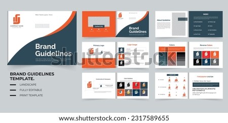 Brand Guidelines layout template design or brand identity template