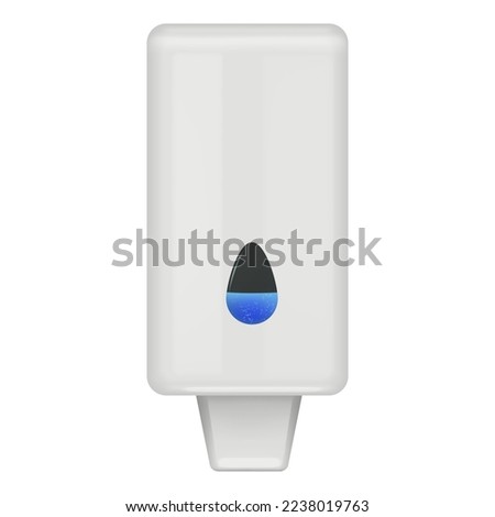 Hand washing soap dispenser hygiene pump machine restroom sanitizer realistic vector illustration. Cosmetic liquid detergent wall hanging container at public toilet shower. Body skin clean tube