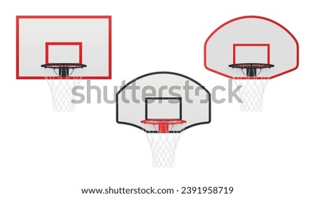 Similar – Foto Bild Basketball-Backboard und Ringnetz auf dem Platz