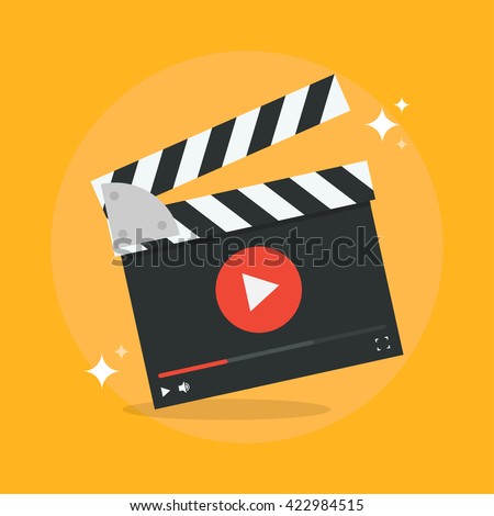 Film production concept vector illustration. Video production icon in flat style isolated from the background. 
