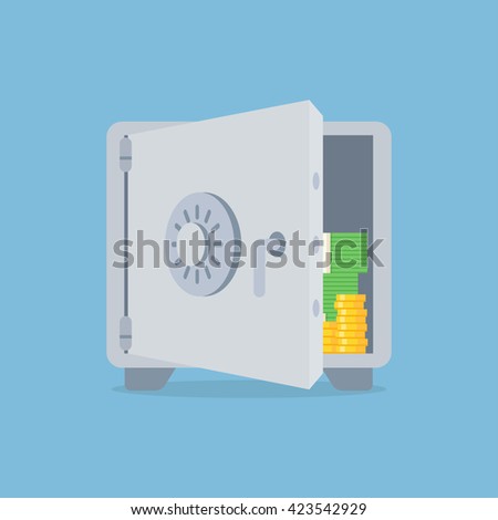 Deposit vector illustration in flat style. Saving money concept. Bank deposit icon isolated from the background. 