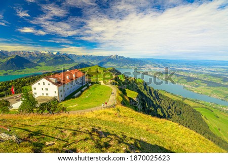 Similar – Image, Stock Photo View from Rigi Kulm Lake Lucerne and Pilatus