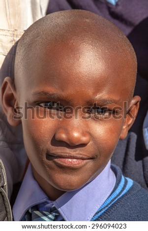 Blyde River Canyon Nature Reserve, South Africa - August 22, 2014: Portrait of a South African child in school uniform.