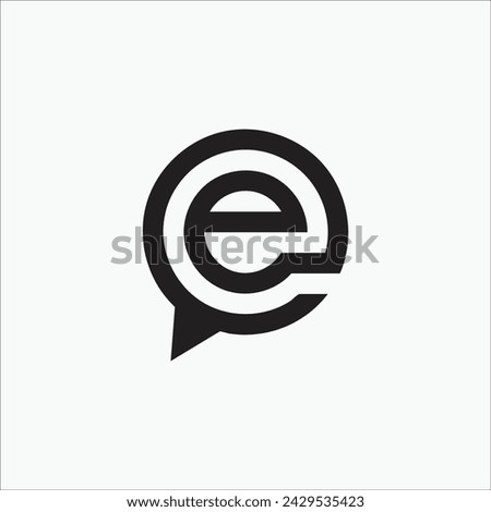 Creative e-letter e-mail icon type logo design