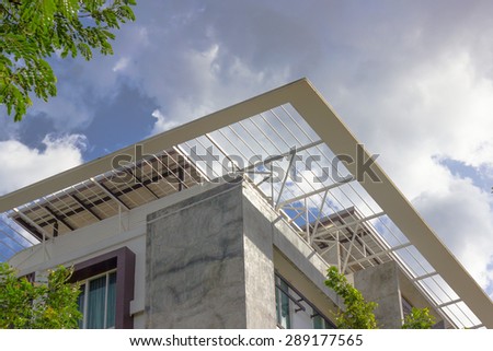 part of the top modern architecture with white clouds