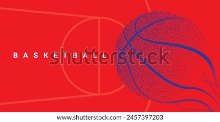 basketball poster, vector illustration, background with an image of a basketball ball. banner, flyer, poster, advertising