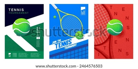 three poster backgrounds for tennis competitions