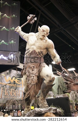 A statue of the White Orc from the film trilogy The Hobbit at the annual San Diego ComiCon in San Diego California, July 2014.