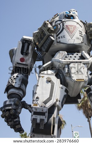 A full size replica of a Titan from the video game Titanfall at the E3 Electronic Entertainment Expo in Los Angeles California in June 2014.