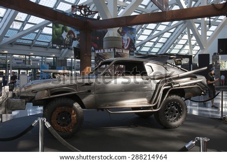 E3; The Electronic Entertainment Expo at the Los Angeles Convention Center, June 16, 2015. Los Angeles, California. Mad Max, Fury Road, V8 Interceptor Car on Display.