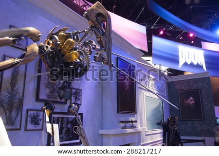 E3; The Electronic Entertainment Expo at the Los Angeles Convention Center, June 16, 2015. Los Angeles, California. Dishonored 2 video game display.