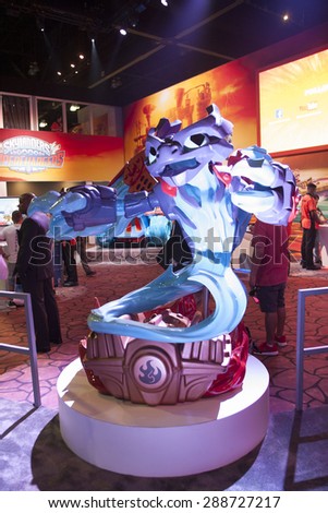 E3; The Electronic Entertainment Expo at the Los Angeles Convention Center, June 16, 2015. Los Angeles, California. Character display at Activision game, Skylanders Superchargers booth..