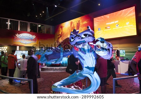 E3; The Electronic Entertainment Expo at the Los Angeles Convention Center, June 16, 2015. Los Angeles, California. Skylanders Superchargers by Activision booth.