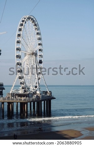 Similar – Image, Stock Photo Pier SkyView on the beach of Scheveningen, DenHaag