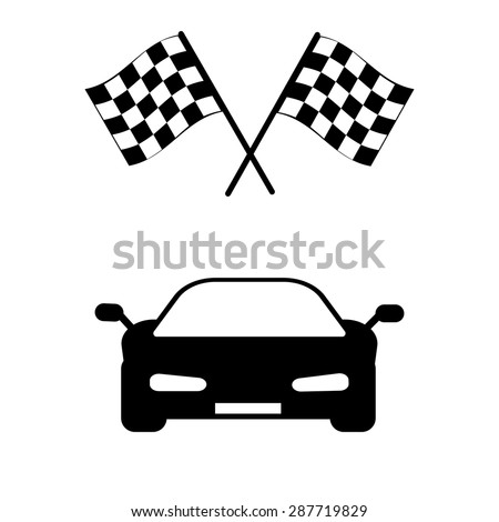 car and finishing flag