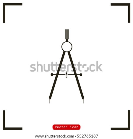 compass. icon black and white vector illustration