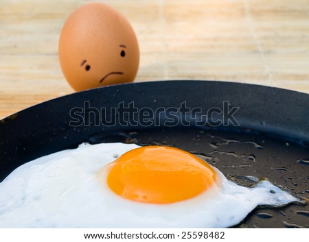 sad egg,concept closeup