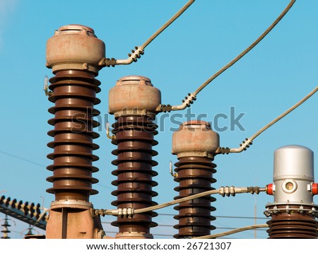 Electrical Substation Insulators Stock Photo 26721307 : Shutterstock