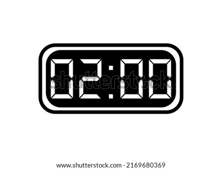 Timer 2 hours icon. 2 hours digital timer in background white.