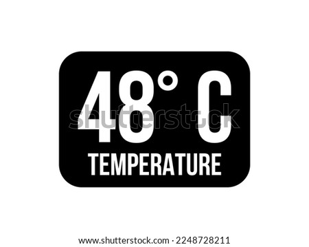 48° C. Temperature degrees celsius vector isolated on white background