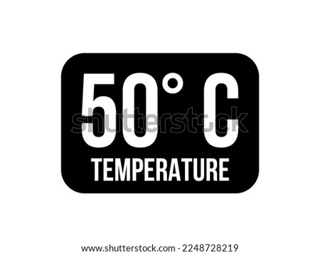 50° C. Temperature degrees celsius vector isolated on white background