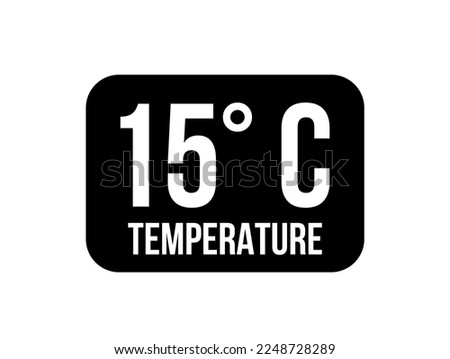 15° C. Temperature degrees celsius vector isolated on white background