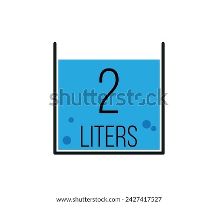 2 liters icon vector design. Liquid measure in liters isolated on white background