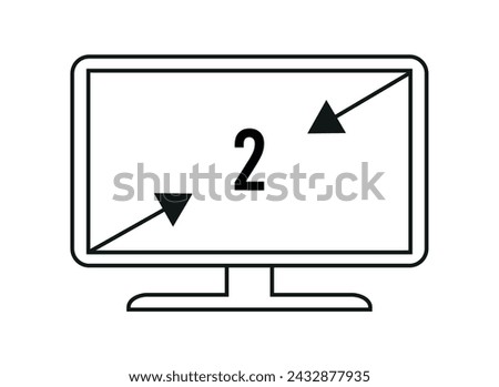 2 inches. Vector 2 inch monitor, screen resolution and size concept