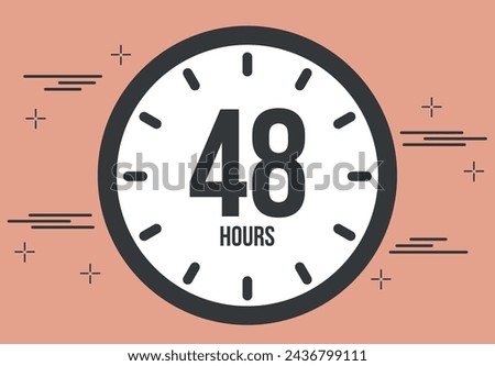 48 hours. 48 hours clock timer. Remaining time, digital hours marker chronometer