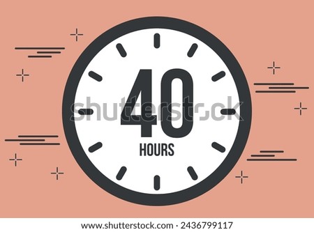 40 hours. 40 hours clock timer. Remaining time, digital hours marker chronometer