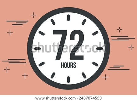 72 hours. 72 hours clock timer. Remaining time, digital hours marker chronometer
