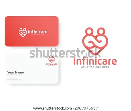 Mothercare, Care Foundation, HealthCare Logo with Infinity Love Shapes Vector