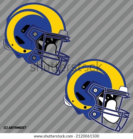 Football Rams Helmet Vector Clipart 2 in 1 - Transparent and with white parts (solid background)