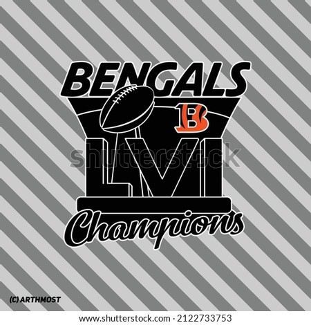 Bengals Big Game LVI 2022 Trophy Cup Clipart Lettering