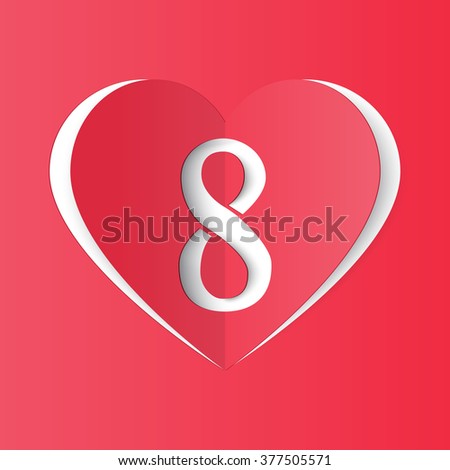 8 march. Heart. Vector Illustration