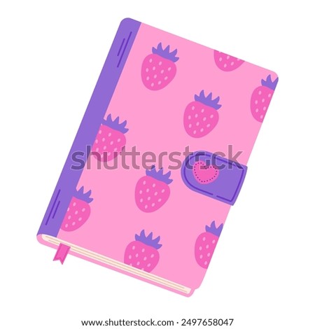 Similar – Foto Bild Hardcover-Notizbuch, Rosa Schule girly Zubehör und Herzen auf Pastell rosa Draufsicht, Mockup