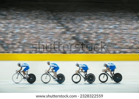 Similar – Image, Stock Photo defocused cyclist on the street in Bilbao city, Spain