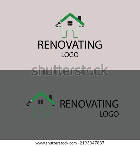 renovating home logo design vector