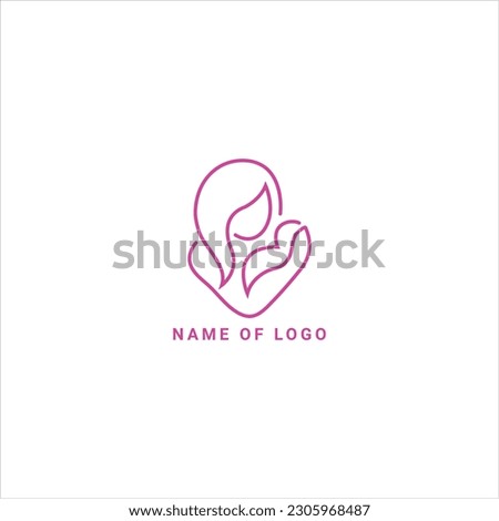 mother's day, mom and baby illustration, parent and child logo templet, breastfeeding mom, medical logo design