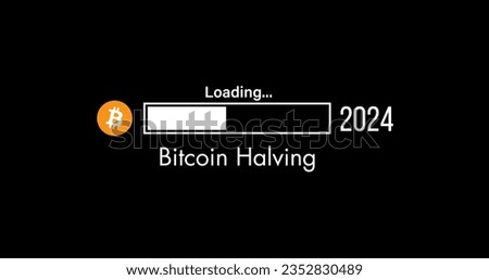 progress bar bitcoin halving 2024 loading vector illustration