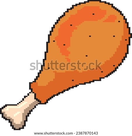 Chicken Drumstick pixle vector looking delicious ready to serve