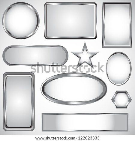 Silver Vector Label Frame Eps 10 - 122023333 : Shutterstock