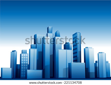Vector 3d cityscape buildings background eps 10